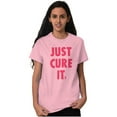 thumbnail image 3 of Breast Cancer Awareness Just Cure It Women's Plus Size Graphic Tee Brisco Brands 2X, 3 of 5