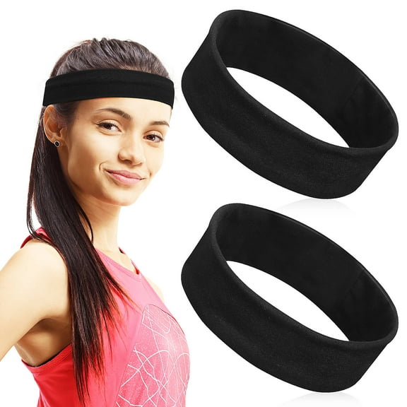 ROSENICE 2Pcs Thin Cloth Headbands for Running Cycling 8.25X2.36X0.08in Sweat Absorbent Sports Band