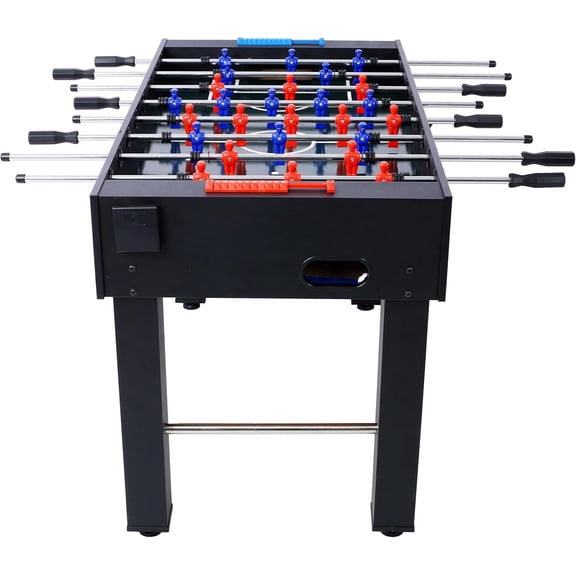 Rugerasy 54Inch Foosball Table,Soccer Game Table with Analog Scoring and Free Accessories,Competition Sized Football Arcade for Adults,Indoor Game Room Sport,Black