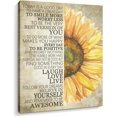 thumbnail image 2 of Sunflower Wall Decor Inspirational Quotes Canvas Wall Art Rustic Farmhouse Sunflower Artwork for Bathroom Bedroom Office Kitchen Framed Ready To Hang (12 X 15 inch, Yellow - Flower), 2 of 5