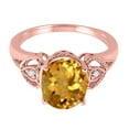 thumbnail image 2 of Mauli Jewels 2.42 Carat Oval Citrine and Diamond Ring for Women in 4-Prong Setting, 10K Rose Gold, 2 of 6