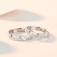 thumbnail image 3 of Sun And Moon Ring Adjustable Silver Wave Design Vintage Jewelry Individually Packed For Women And Men Gift Set, 3 of 4