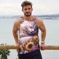 thumbnail image 6 of Pofeuu Warm Sunflower Sleeping Cat Print Men's Workout Tank Tops Sleeveless Muscle Gym Shirt Quick Dry-3X-Large, 6 of 7