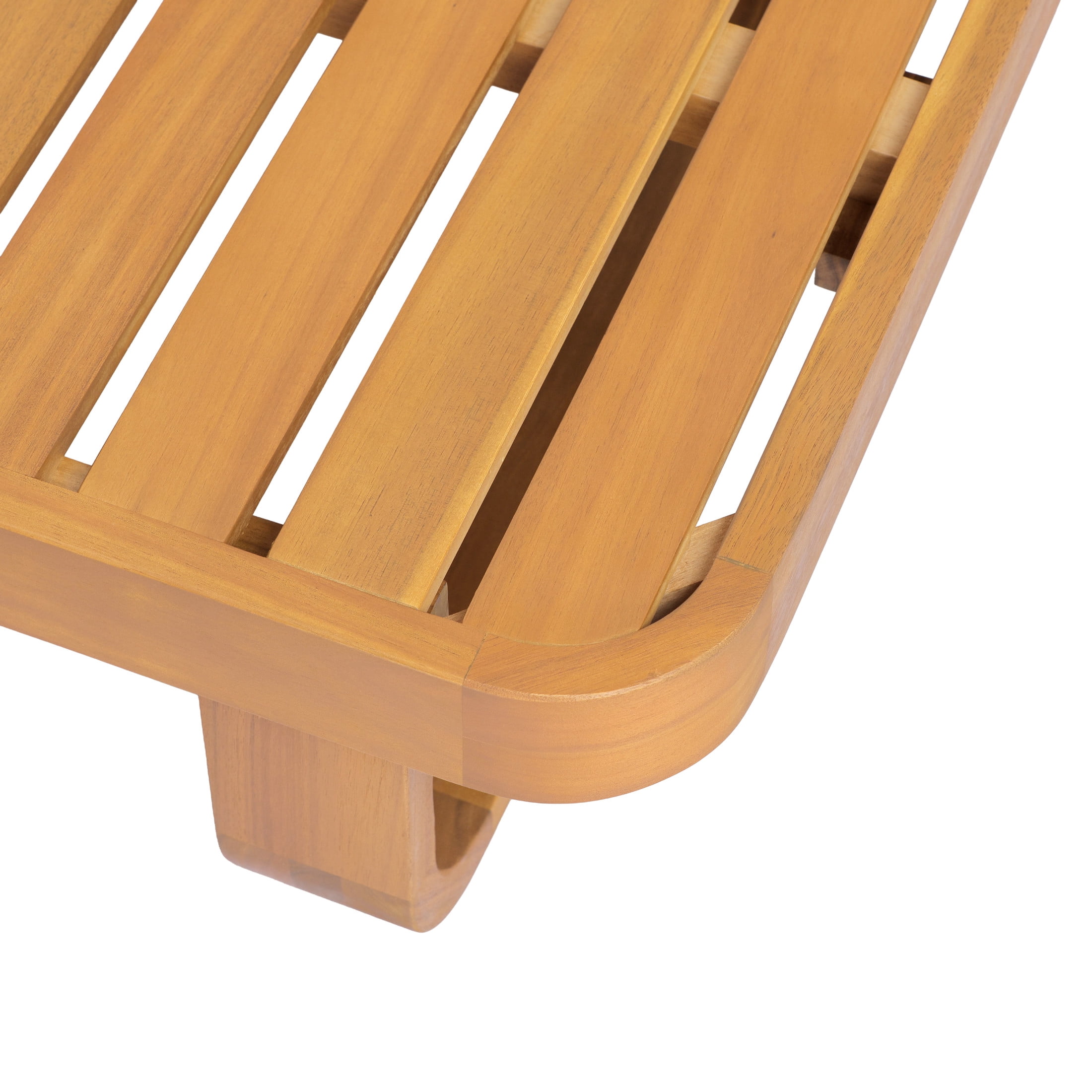 Christopher Knight Home Modern Acacia Wood Outdoor Chaise Lounge with Adjustable Backrest, Natural, Set of 4