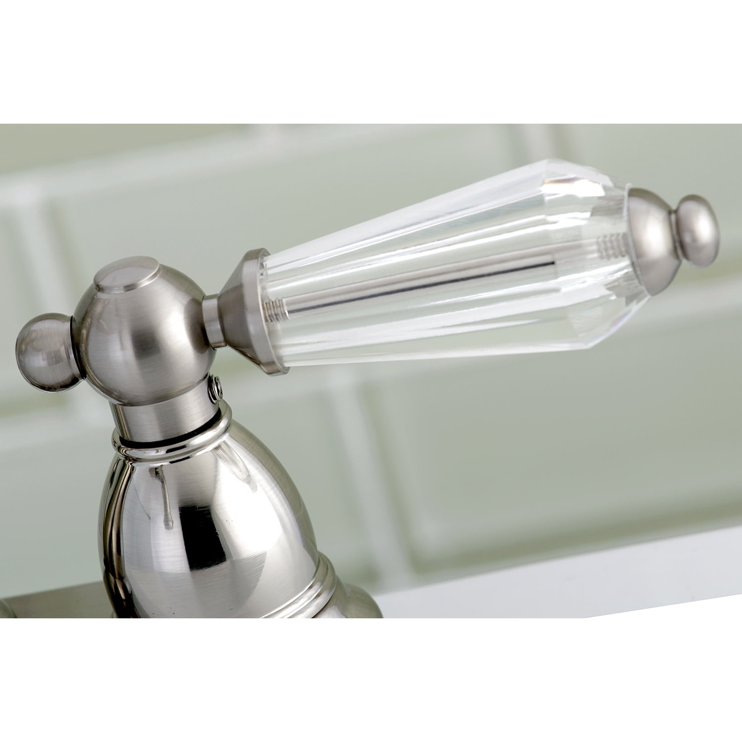 Kingston Brass KB1608WLL 4 in. Centerset Bathroom Faucet, Brushed Nickel