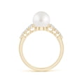 thumbnail image 2 of ANGARA South Sea Cultured Pearl Ring with Graduated Diamonds in 14K Yellow Gold for Women | June Birthstone, Birthday, Anniversary, Jewelry Gift for Women | Pearl Ring, 2 of 10