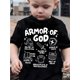 thumbnail image 1 of Youngsters' Armor of God Graphic T-Shirt - Christian Religious Short Sleeve Tee with Armor, Sword & Shield Design - 100% Cotton Casual Top for Boys & Girls (Black), Youngsters Summer Top | Sporty Tsh, 1 of 6