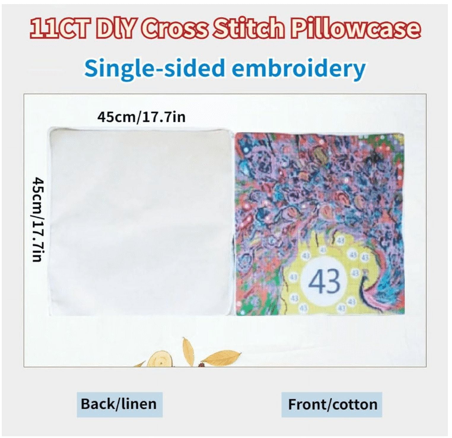 Embroidery Pillow Cases Animal dog Stamped Embroidery Kit Cross Stitch Pillow Cases 18x18in
