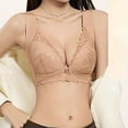thumbnail image 4 of Zpanxa Seamless Bras for Women Wireless Full Coverage Lace Push-up Breathable Wide Straps Everyday Bra Khaki 42BC, 4 of 7