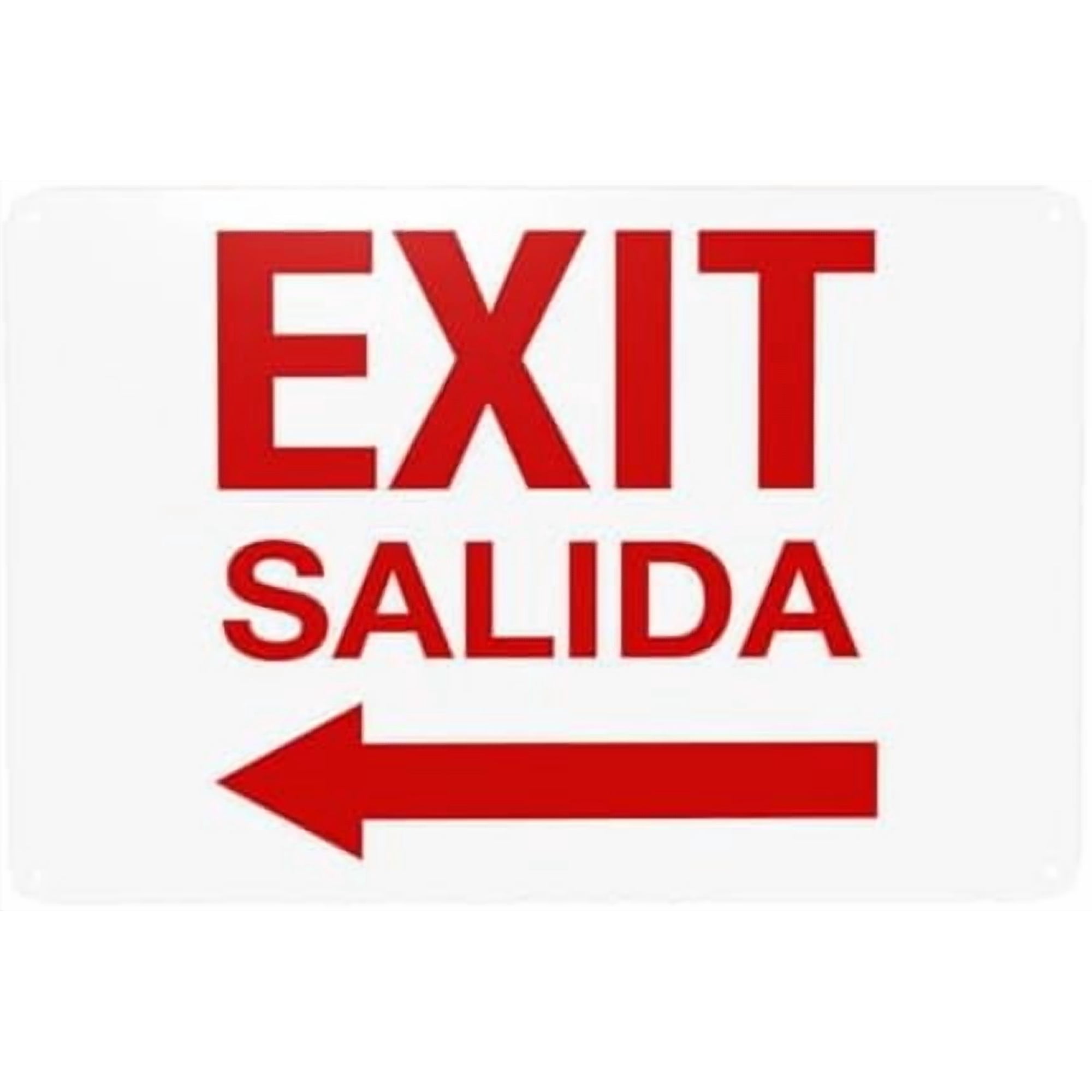 (2-Pack) Metal Tin Sign Exit Left Arrow Bilingual Warning Sign Exit Security Signs for Home Business Outdoor Indoor Road Yard Garage Street Wall Safety Caution Custom Decor 12 x 8 Inch