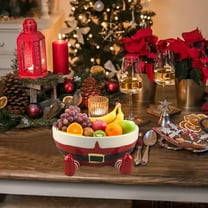 Ranliy Santa Feet Candy Bowl, Adorable Ceramic Christmas Bowl for Holiday Treats, Cookies and Nuts, Holiday & Seasonal Christmas Decoration