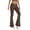 Brown, variant on Women's Wide Leg Yoga Pants Bootcut Workout Flare Leggings Trendy High Waisted Fold Over 2026 Summer Workout Pants