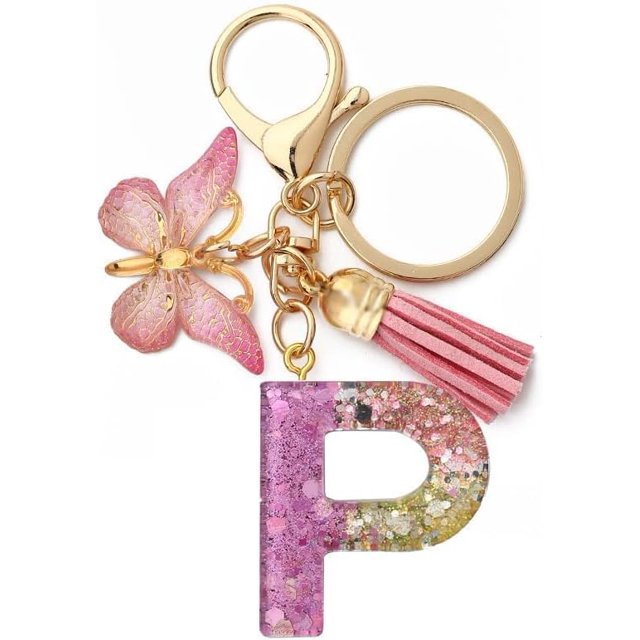 Letter Keychain,26 Letters A-Z Decorative Letter Keychain,Name Keychain for Women Girls Men Teenager Gift