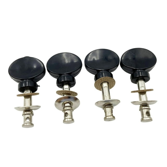 MERIGLARE 4Pcs Ukulele Tuning Pegs Accessories DIY Parts Easy to Install Machine Heads silver and black