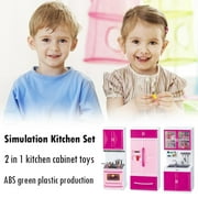 Coiry Simulation Kitchen Set Children Pretend Play Cooking Cabinet Tools for Girl