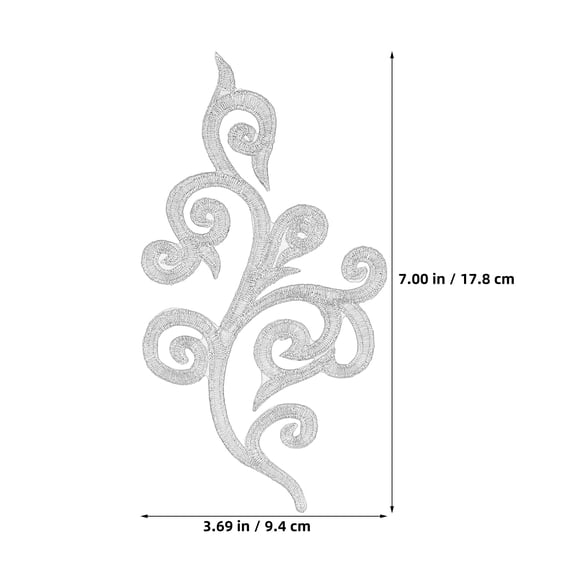 PENIKOKO 12Pcs Clothing Applique Silver Embroidered Decals for Clothes on Adhesive