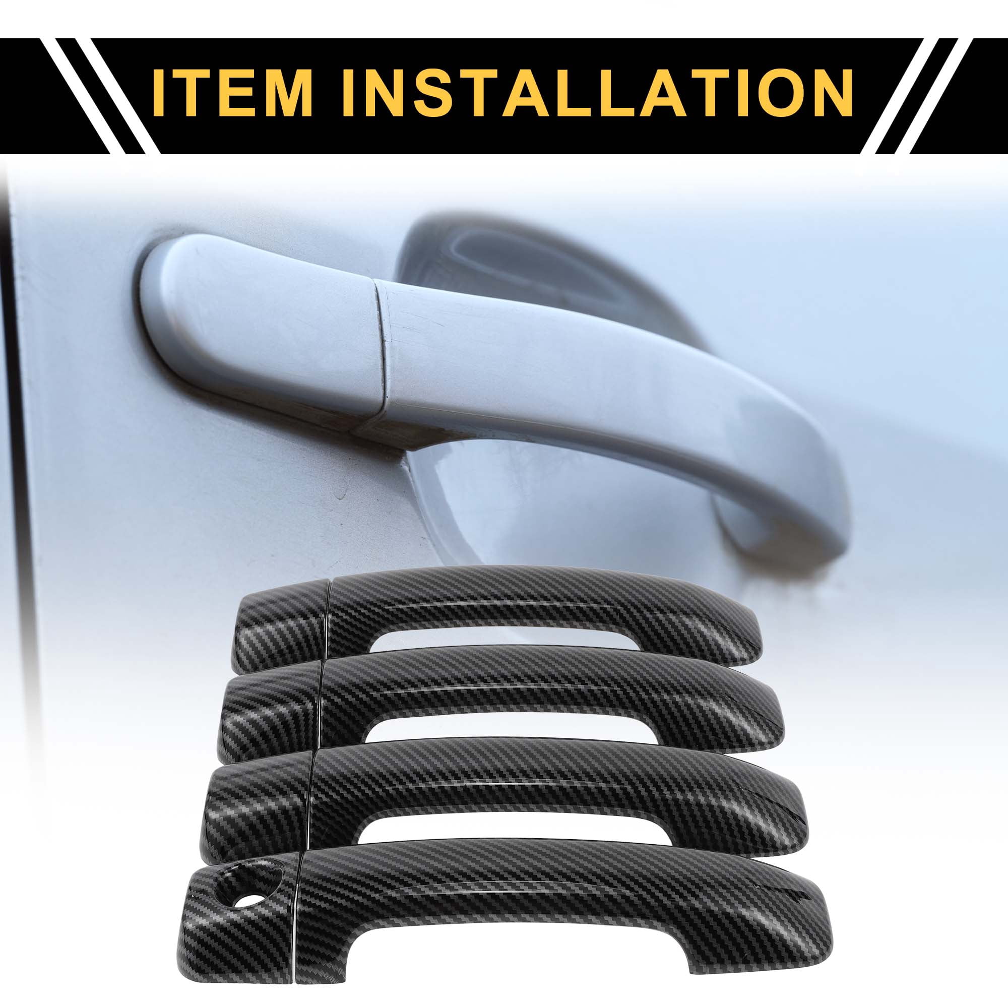 Unique Bargains 4pcs Exterior Door Handle Cover for Toyota Tundra 2007-2020 ABS Black