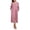 Dusty Rose, variant on 100% Cotton Zipper Robes for Women 3/4 Sleeve Bathrobe Lightweight with Pockets Loungewear(Pink,L)
