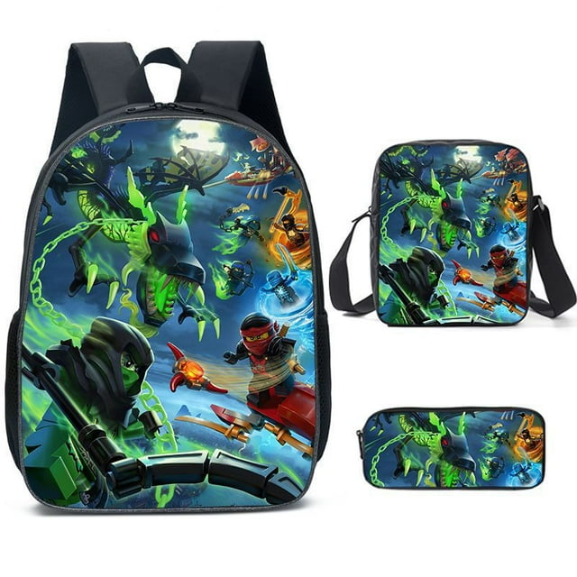 Ninjago Backpack Ninjago Student Schoolbag Cartoon Anime Backpack Shoulder Bag Pencil Bag
