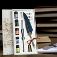 thumbnail image 2 of segolike Vintage Feather Pen Set Antique Writing Quill Ink Pen with navy blue, 2 of 9