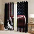 thumbnail image 2 of Football Curtains & Drapes,Retro Grunge American Flag 30%-50% Blackout Curtains,Ball Games Sports Window Curtains,Gray White Black Tie Dye Window Treatments 2 Panels, 2 of 6