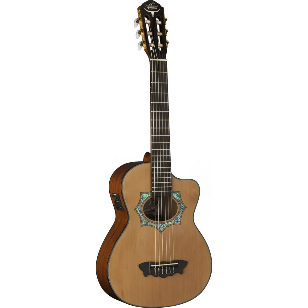 Oscar Schmidt Acoustic/Electric Requinto Guitar with Gig bag, Cedar Top