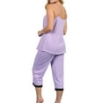 thumbnail image 3 of Doublju Women's Sleeveless Lace Top Capri Pajama 2 Pcs Set (Plus Size Available), 3 of 4