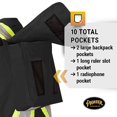 thumbnail image 4 of Pioneer 100% Cotton Hi Vis Surveyor's Safety Vest for Construction - Reflective Tape - 10 Pockets - Class 1 - Black, 4 of 8
