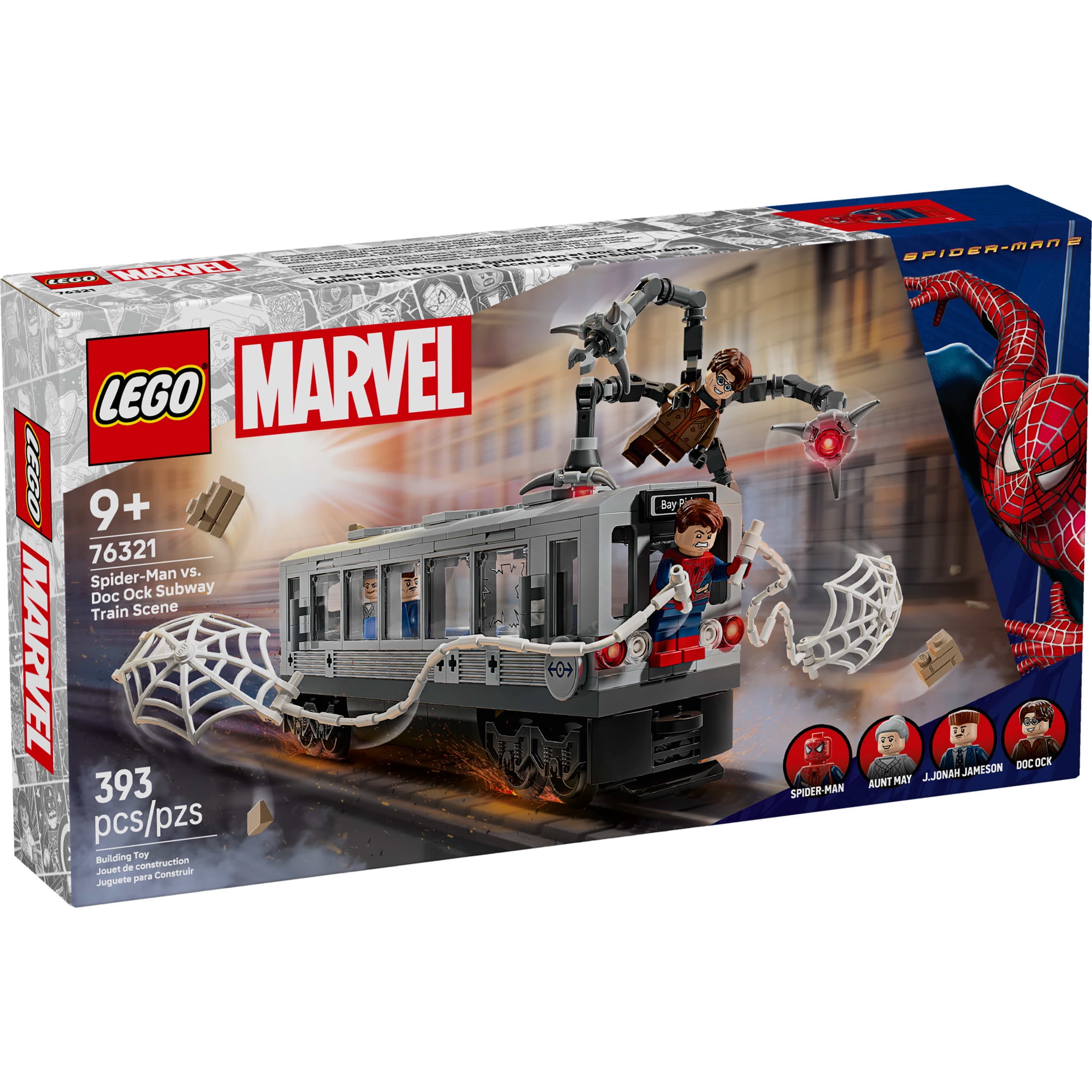 LEGO Marvel Spider-Man vs. Doc Ock Subway Train Scene - Action Figures Kids Toy - Spider-Man Building Toy for Boys & Girls, Ages 9+ - Marvel Collectible with 4 Minifigures - Gift for Birthdays -76321