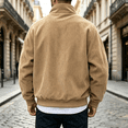 thumbnail image 3 of Corduroy Jacket for Men Sherpa Fleece Lined Trucker Jackets Vintage Casual Turn-down Collar Outerwear Warm Winter Coat, 3 of 3