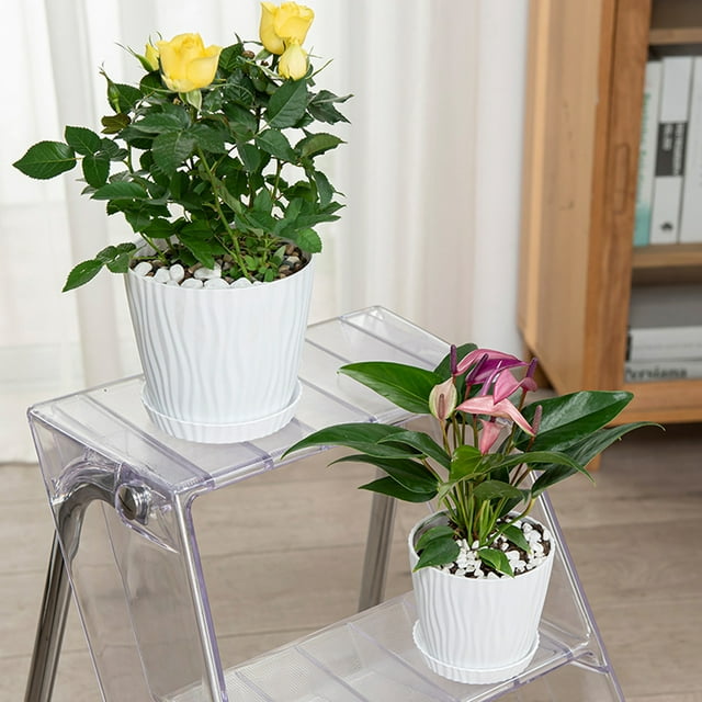 maskred Decorative Planters For Herbs Vegetables And Small Flowers Easy To Maintain Decorative Flower Pots green L pot+L tray 1Set