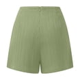 thumbnail image 7 of Women's Polyester Casual Solid Color Lace Up Pocket Shorts, Mid Waist Elastic Loose Drawstring, Pockets Lace Up, Summer Outdoor Travel Vacation Beach, Womens Shorts | UKHCCC,Army Green L, 7 of 7