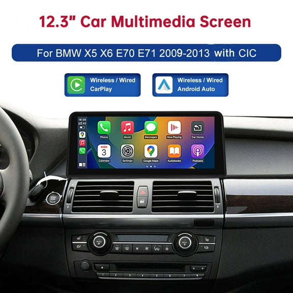 Road Top 12.3 inch Car Multimedium for BMW X5 X6 E70 E71 2009-2013 with CIC Touch Screen Radio Receiver Bluetooth Mirrorlink