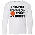 thumbnail image 3 of Inktastic I Watch Basketball with Mommy Long Sleeve Youth T-Shirt, 3 of 5