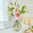 thumbnail image 3 of Farfi 1 Pc Fake Flower Charming Decorative Plastic Floral Arrangement Artificial Lily Flower Party Decor (Light Pink), 3 of 13