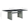 thumbnail image 5 of vidaXL Garden Table Light Grey Poly Rattan and Tempered Glass, 5 of 5