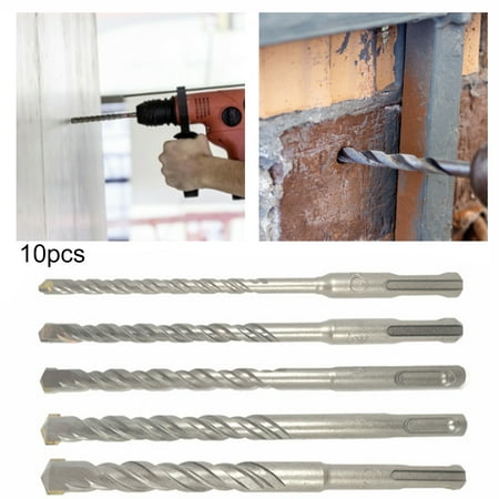 

XWQ 10Pcs Straight Shank Drilling Bit High Hardness Hard Alloy Replacement Twist Drill Bit for Woodworking