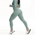 thumbnail image 1 of Leggings de entrenamiento para mujer: color liso, cintura elástica, poliéster, corte ajustado, pantalones deportivos informales de verano para correr/yoga, tallas S-M-L, 1 of 6