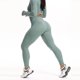 thumbnail image 1 of Leggings de entrenamiento para mujer: color liso, cintura elástica, poliéster, corte ajustado, pantalones deportivos informales de verano para correr/yoga, tallas S-M-L, 1 of 6