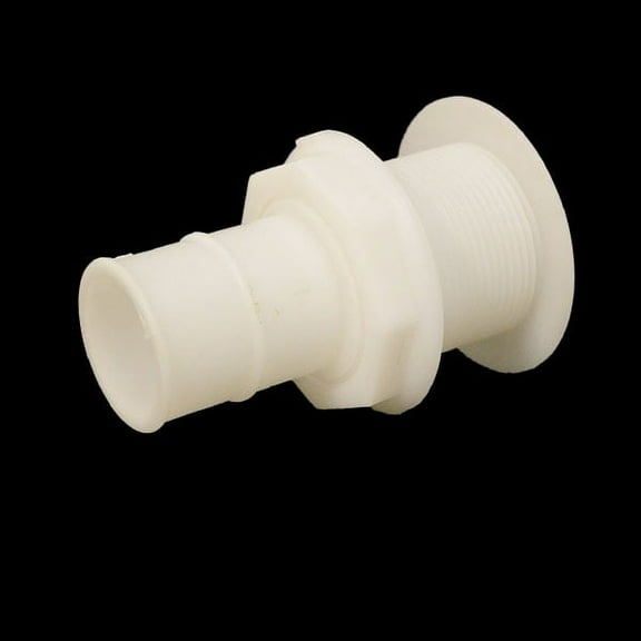 NAP  White 1 1/2 Inch Plastic Boat Thru Hull Connector With Nut