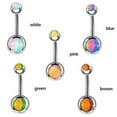 Belly Button Rings Stainless Steel Round Cubic Zirconia Stud Body Piercing Forbidden Body