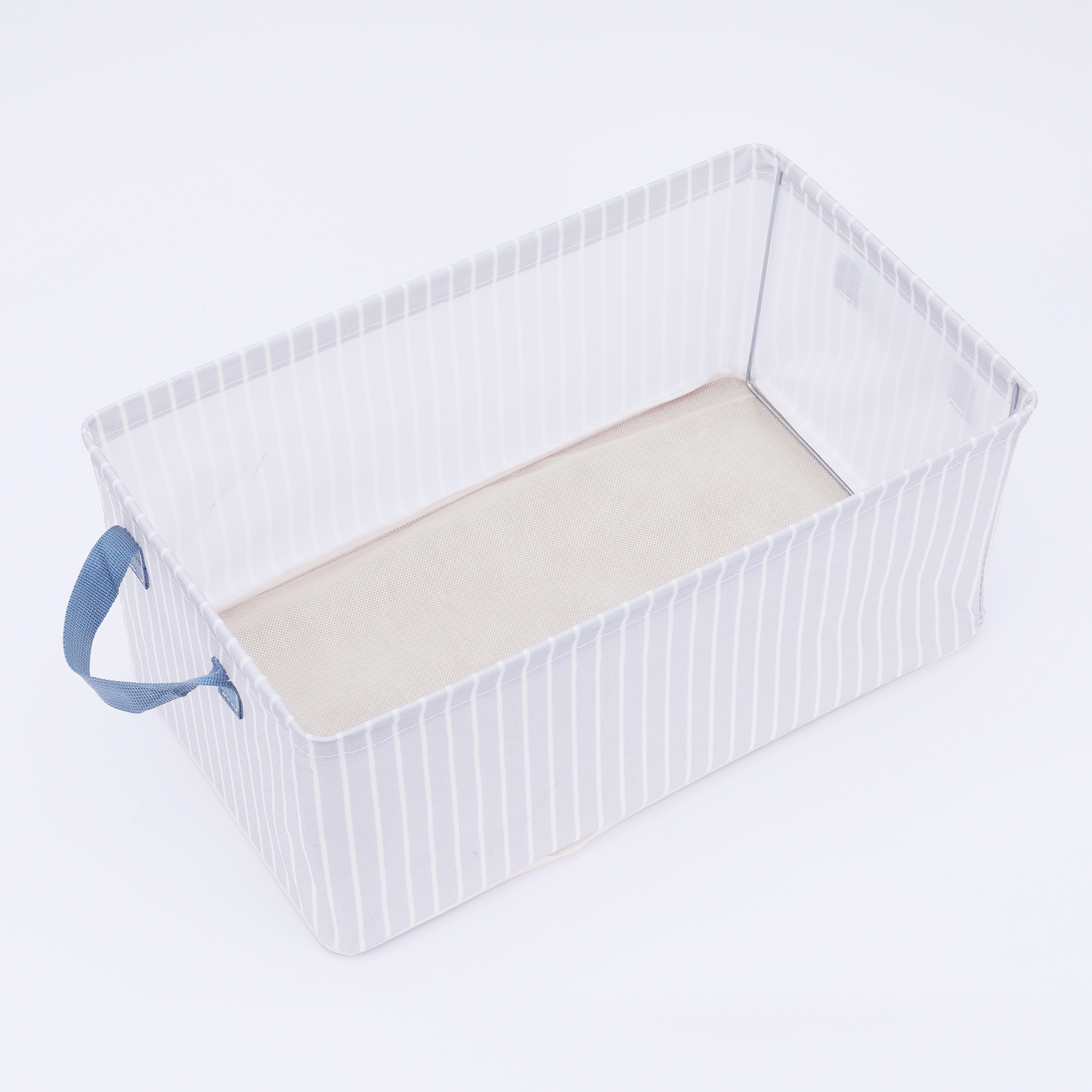 Unique Bargains Storage Bin with Handles 1 Pack Foldable Beige