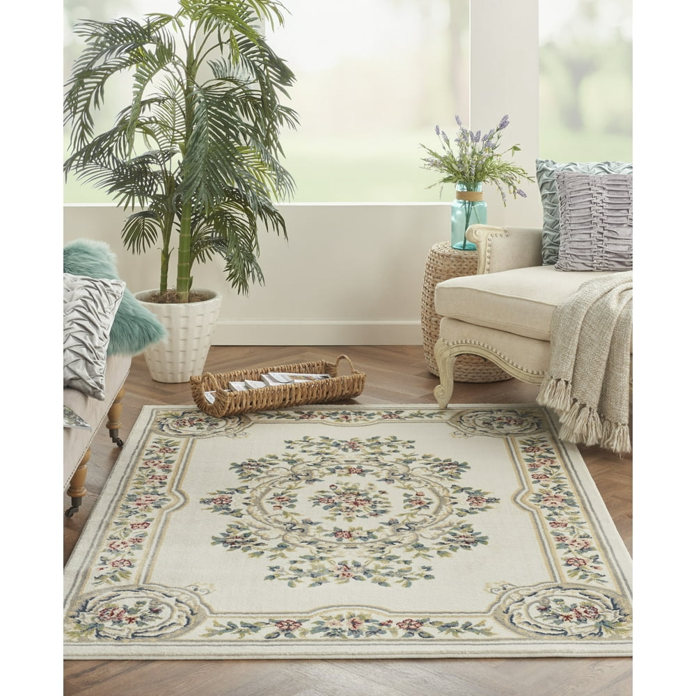 Nourison Aubusson Floral Ivory Area Rug
