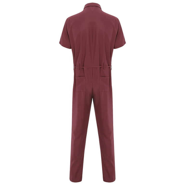 Alvivi Men's Blend Work Coveralls Short Sleeve Jumpsuit Alvivi Men's Blend Work Coveralls Short Sleeve Jumpsuit