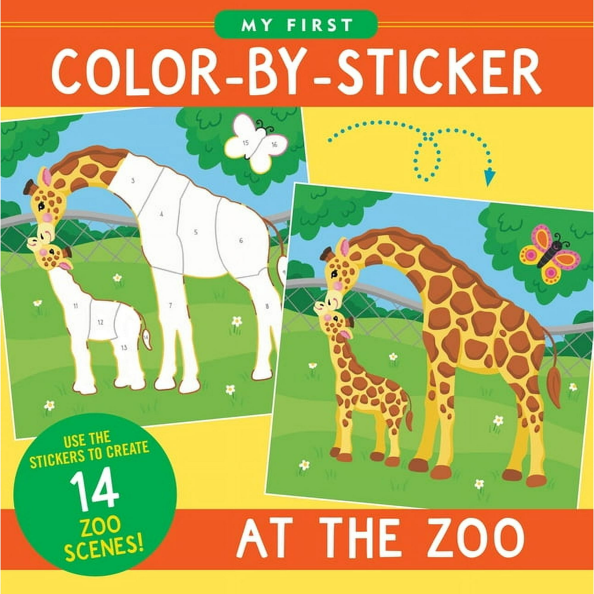 My First Color-By-Sticker Book - At the Zoo (Paperback)