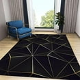 thumbnail image 2 of Light Luxury Black Gold Geometric Lines Area Rug, Modern Irregular Abstract Pattern Art Rugs, for Living Room Bedroom Dining Room Office-5x6ft, 2 of 7