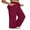 Burgundy, variant on Michellecmm Women's Baggy Pants Solid Color Drawstring Waistband Loose Wide Leg Trousers