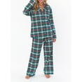 thumbnail image 2 of KelaJuan Women Pajamas Lounge Set Fruit/Plaid/Checkerboard Print Long Sleeve Shirts Tops and Pants 2 Piece Loungewear Outfits, 2 of 6