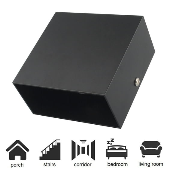 PENGXIANG Modern LED Wall Sconce Dimmable Up Down Wall Lamp Black Bedroom Wall Sconces 12W Hallway Wall Mounted Lighting Fixtures for Stair Living Room