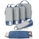 thumbnail image 1 of Juego de 6 cubos de compresión para viajes, bolsas ligeras organizadoras de equipaje, bolsas duraderas para ahorrar espacio, artículos esenciales de viaje, 1 of 6